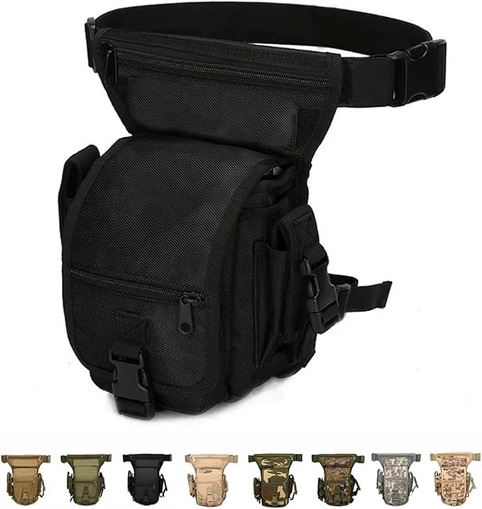 Tactical Drop Leg Bag Men Thigh Waist Fanny Pack Hunting Accessories Molle Gun Bag Hiking Traveling Camping Thigh Pouch(ACU)