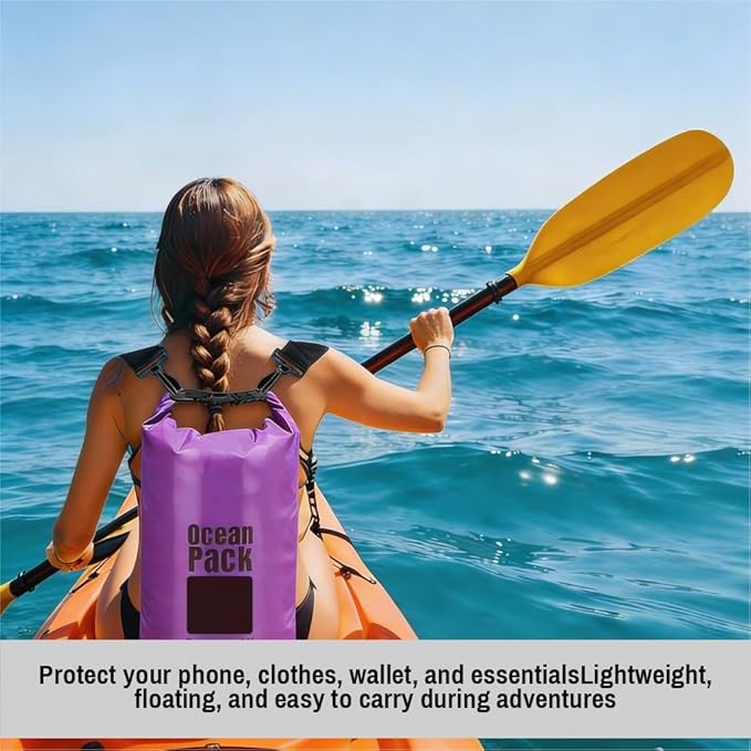 Waterproof Dry Bag Set of 3 – Roll Top Waterproof Bags 15L 20L 30L – 500D PVC Floating Dry Bags for Kayaking Camping Beach and Travel – Lightweight Compression Design (yellow black and purple)