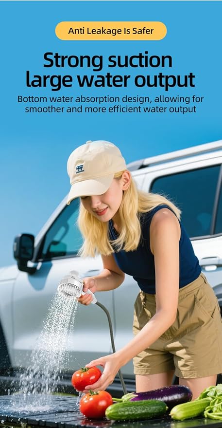 Portable Camping Shower Outdoor Camp Shower PumpUpgrade Rechargeable Electric Shower Pump with Intelligent Multiple Spray Modes for Camping Hiking TravelingRV