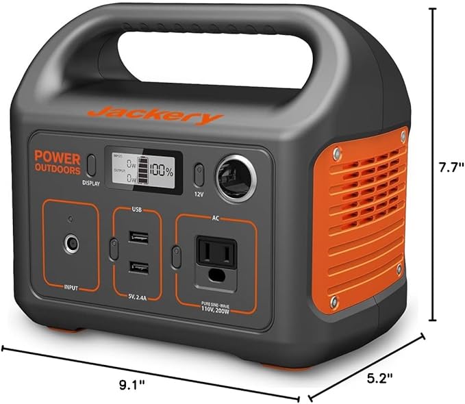 Jackery Portable Power Station Explorer 290 290Wh Backup Lithium Battery 110V/200W Pure Sine Wave AC Outlet Solar Generator (Solar Panel Not Included) for Outdoors Camping Travel(Renewed)