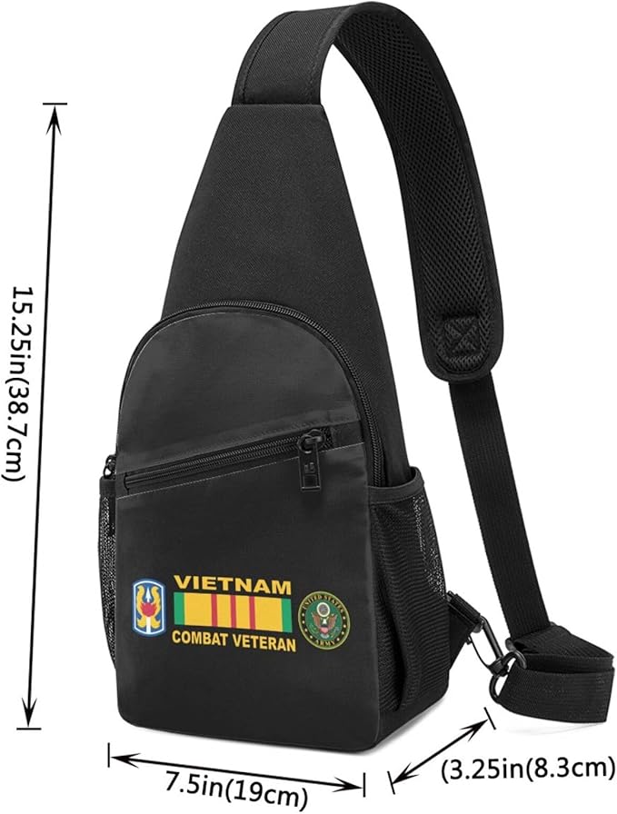 199th Infantry Brigade Vietnam Combat Veteran Chest Pack Leisure Shoulder Crossbody Chest Bag