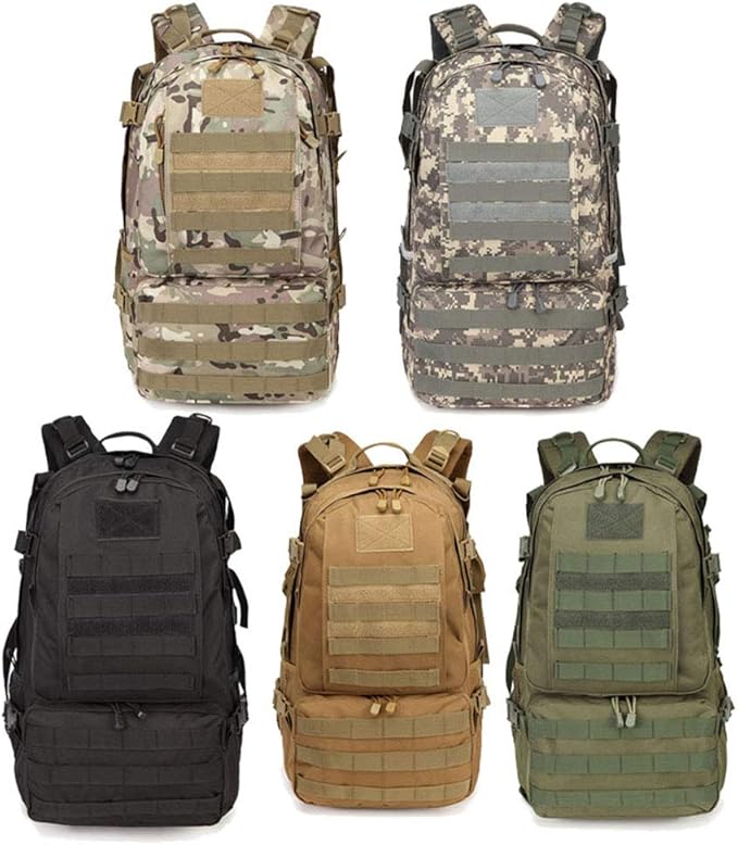 Outdoor Sports Pack Hiking Bag Tactical Rucksack Camo Knapsack Combat Camouflage Tactical Molle 40L Backpack - Green