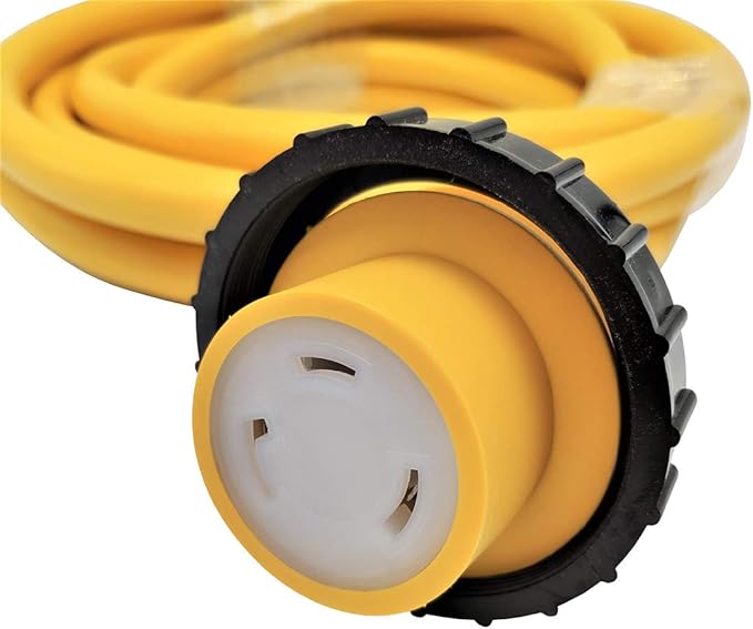 Parkworld 691968 Shore Power Adapter Cord Household 15A Male 5-15P to L5-30R RV/Camper/Marine 30A Female with Locking Ring (16FT)