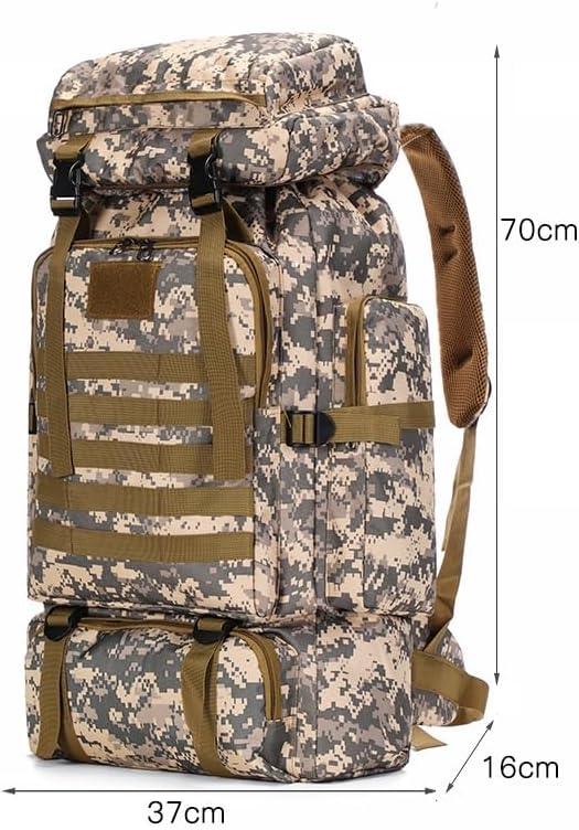 Tactical Backpack Military Molle Hiking 80L Camouflage hiking bag tactical khaki