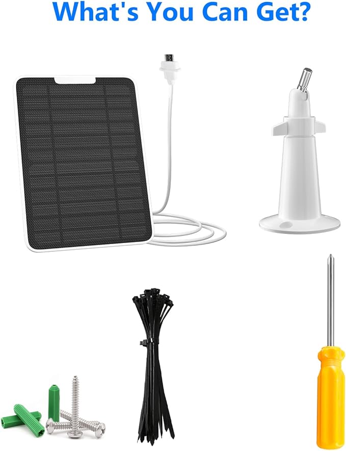 5W Solar Panel for Simplisafe Outdoor Camera Solar Panel Charger for SimpliSafe Outdoor Security Camera Wireless IP65 Waterproof 10ft Charging Cable with Secure Wall Mount &amp Screwdriver 2 Pac