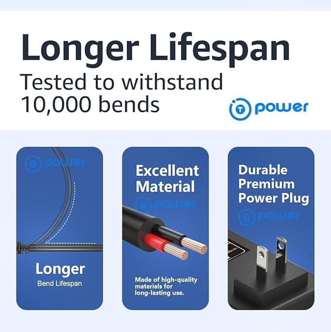 T POWER 12-30V Ac Dc Adapter for Vtoman Jump 600X Portable Power Station LFP Powered Generator PS600 600W Battery Chrager Class 2 Power Supply