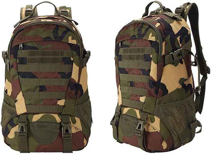 Military Tactical Backpack for Men Hiking Day Pack Molle Military Rucksack Waterproof EDC Bag (Jungle Camouflage)