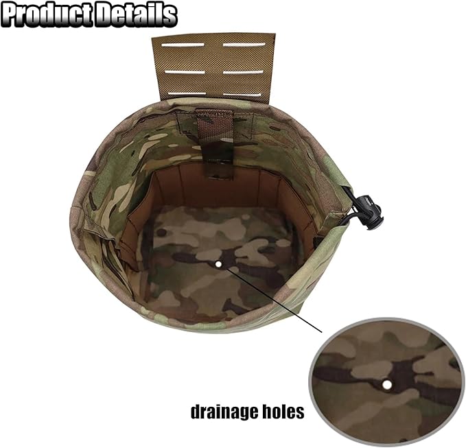 Tactical Folding Dump Pouch Utility Tool Bag Molle Drawstring Ammo Mag Pouch for Vest Tactical Backpack