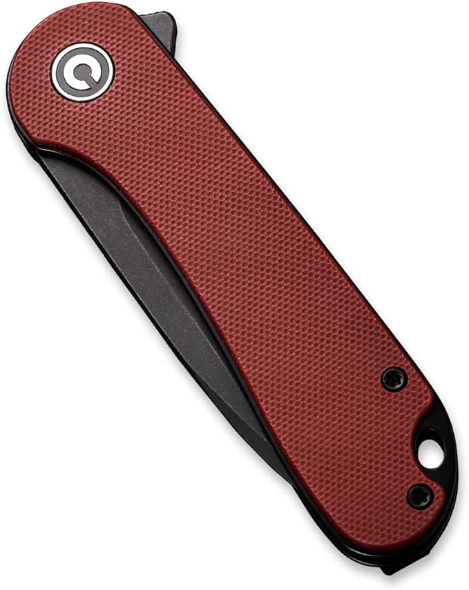 CIVIVI Elementum Pocket Folding KnifeBlack Stonewashed D2 Blade Burgundy G10 Handle Good for EDC Outdoor C907A-1