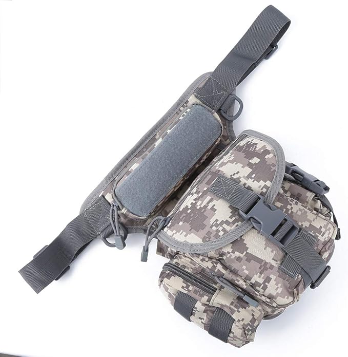 Weatherproof Reporter Pouch Leg Bag | 900D Oxford Cloth Drop Leg Bag for Photography/Travel/Outdoor | Tear &amp Sturdy with Quick Access Pockets (ACU (spot) One Size)