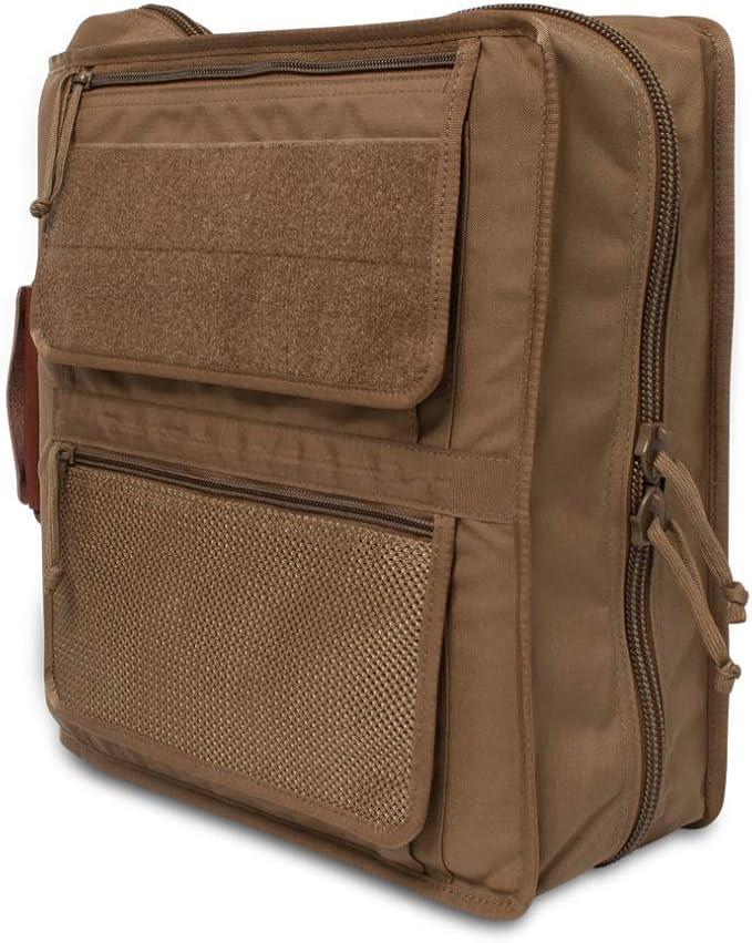 TACTICAL NOTEBOOK COVERS Tactical 3-Ring Binder Cover System | Zippered Padfolio Organizer Bag with Leather Handle | Fits 1.5” to 2” Binders | Durable Field Use Organizer (Coyote Brown)