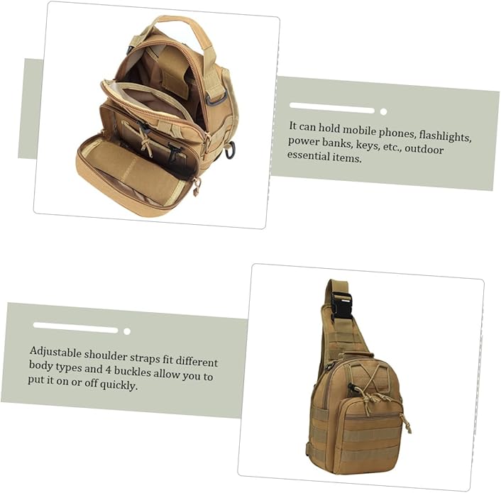 BESTYASH Professional Outdoor Chest Bag Compact and Lightweight Camping Pouch for Hiking Travel and Use Material Capacity for Phones Chargers and Mud Color