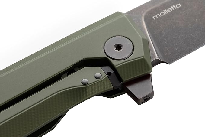 Lion Steel Myto Frame Lock MT01A GB Knife Black M390 Stainless and Green Aluminum Pocket Knives