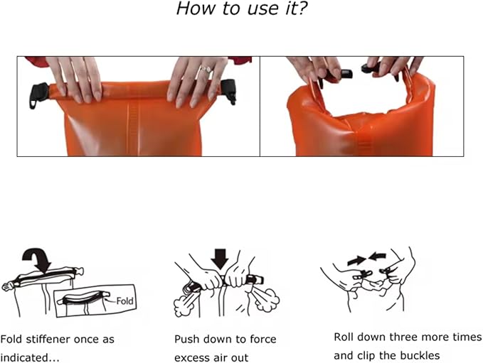 YOUGLE 20L Waterproof Water Resistant Dry Bag Sack Storage Pack Pouch Swimming Kayaking Canoeing River Trekking Boating Sailing Fishing (Orange)
