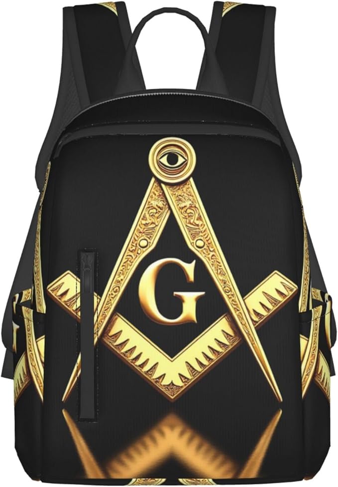 Gold freemason freemasonry masonic Travel Laptop Backpack Womens Mens Bag Bookbag
