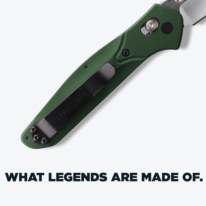 Benchmade - Osborne Every Day Outdoor Folding Knife Reverse Tanto Blade with Green 6061-T6 Aluminum Handle (940)