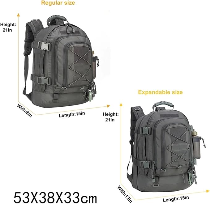 Compatible For 60L Men Tactical Backpack Climbing Bag Outdoor Waterproof Sports Travel Bags Camping Hunting Rucksack(ACU)