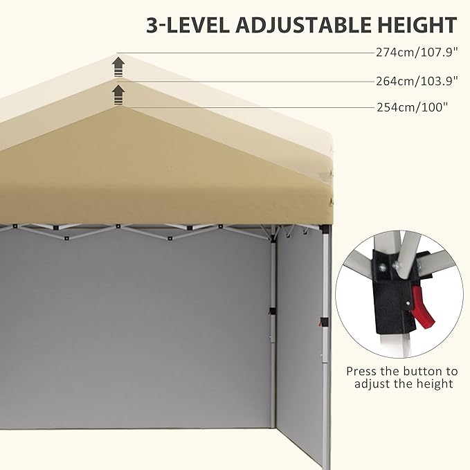 10x10 All-Season Pop-Up Canopy Featuring Full-Side Sidewalls Weight Bags Included for Adjustable Height Weatherproof Polyester Fabric