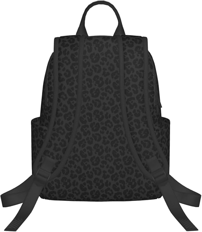 Dark Gray Black Leopard Cheetah Print Laptop Backpack Waterproof Book Bags Multipurpose Laptop Backpack for Hiking Camping College