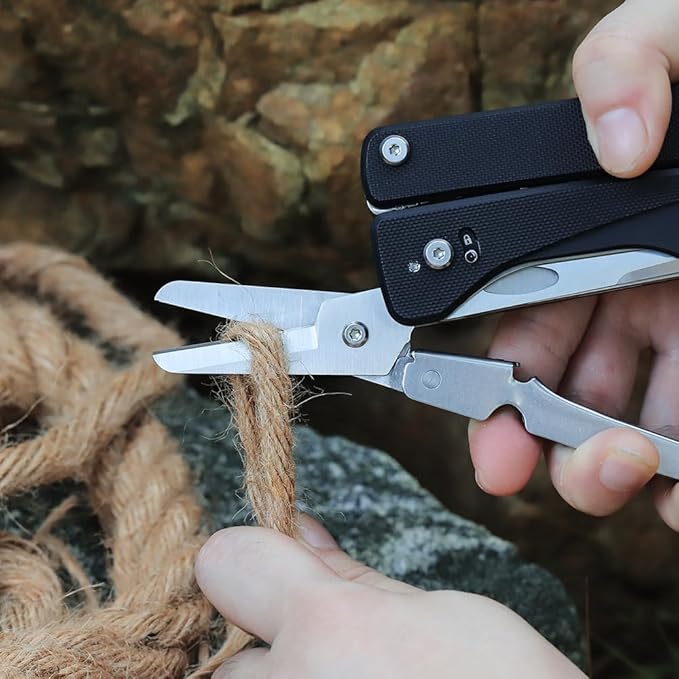 ROXON Flex Titan S805G Multi tool with full size scissors Modular Design and Customizable Tool (Replaceable knife and accessory) 16 tools for Outdoor &amp Camping