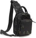 Genérico Compatible For Military Tactical Backpack Shoulder Bag Chest bag Men Outdoor Hiking Camping(Black Camo)