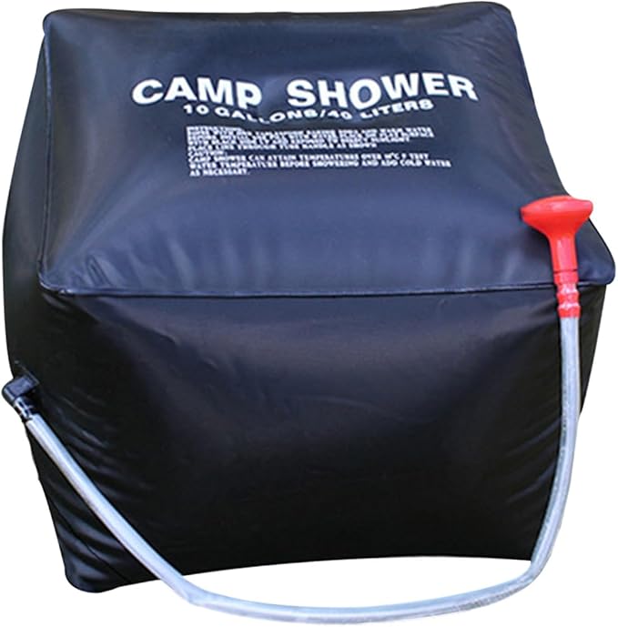 1Set Portable Solar Shower Bag Camping Heated Shower Bag with Nozzle for Hiking Fishing and Outdoor Activities Convenient Outdoor Bathing Capacity