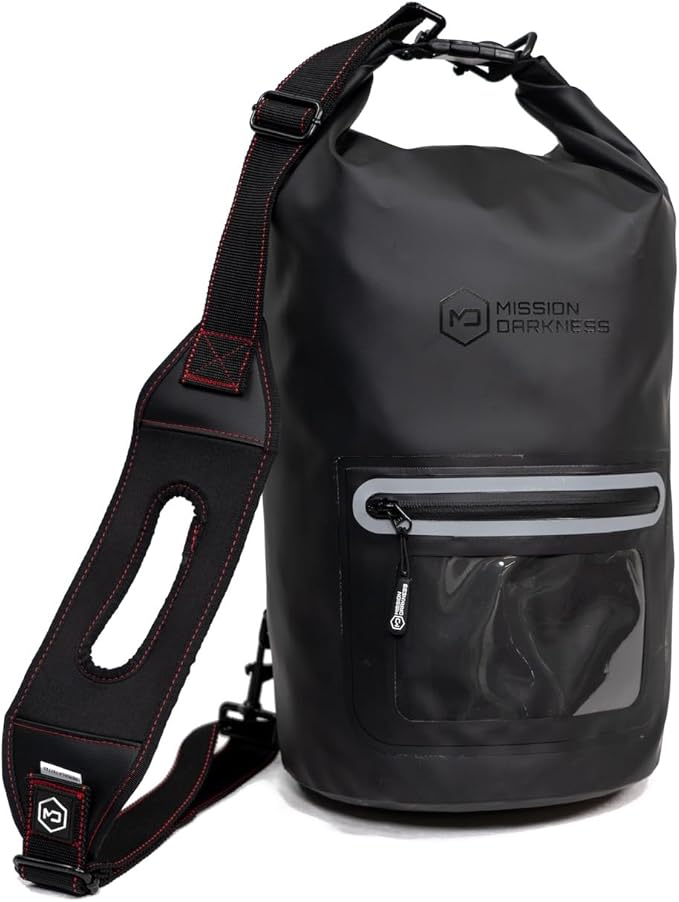 Mission Darkness Dry Shield Faraday Tote 15L // Waterproof Dry Bag for Electronic Device Security &amp Transport // Signal Blocking Anti-Tracking EMP &amp CME Shield Data Privacy for Mobile Devic