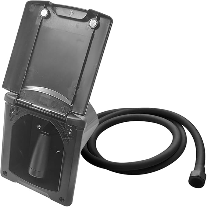 Campers Yacht Shower Box with Cover and 180 Degree Opening Flipping Lid Water Inlet Adapter with Pipe Campers Inlet Adapter