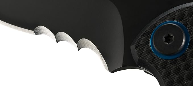 CRKT P.S.D. EDC Folding Pocket Knife: Everyday Carry Assisted Opening Veff Serrations Liner Lock Handle with Carbon Fiber Overlay 7920K