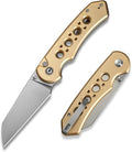 CIVIVI Pragma Prime Pocket Knife for EDC 3.49 14C28N Blade Aluminum Handle with Reversible Clip Camping Hiking Folding Knife for Men Women C24067-3 Champagne