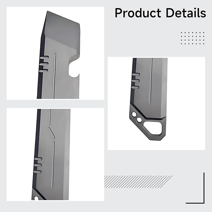 Keychain Prybar Tc4 Titanium Alloy Outdoor Multitool 4.09 in / 10.4 Cm Grey Bottle Opener Flathead for Everyday Camping Hiking Emergency Use