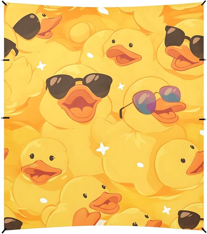 ALAZA Happy Duck and Sunglasses Beach Tent Sun Shelter Portable Canopy Sunshade for Outdoor Camping Picnics Backyard Fun 10x9 ft