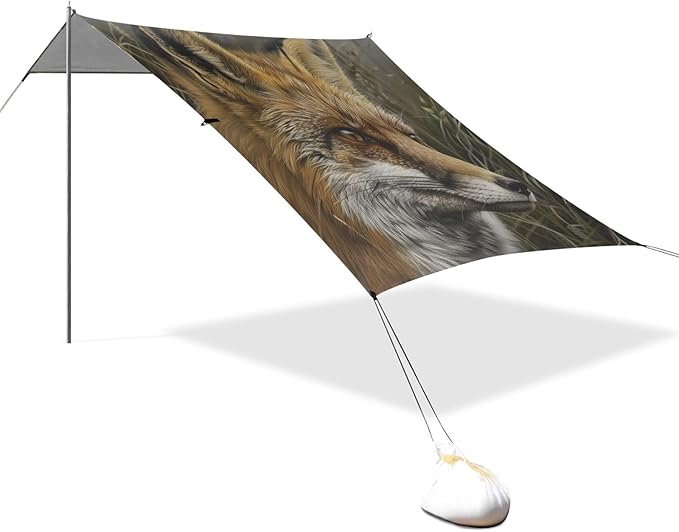 ALAZA Wild Fox Beach Tent Sun Shelter Portable Canopy Sunshade for Outdoor Camping Picnics Backyard Fun 10x9 ft