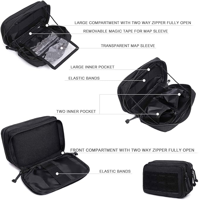 Molle Seat Back Organizer with 5 Pouches Tactical Seat Covers Molle Tactical Vehicle Organizers Panel Car Seat Covers Protector for Truck