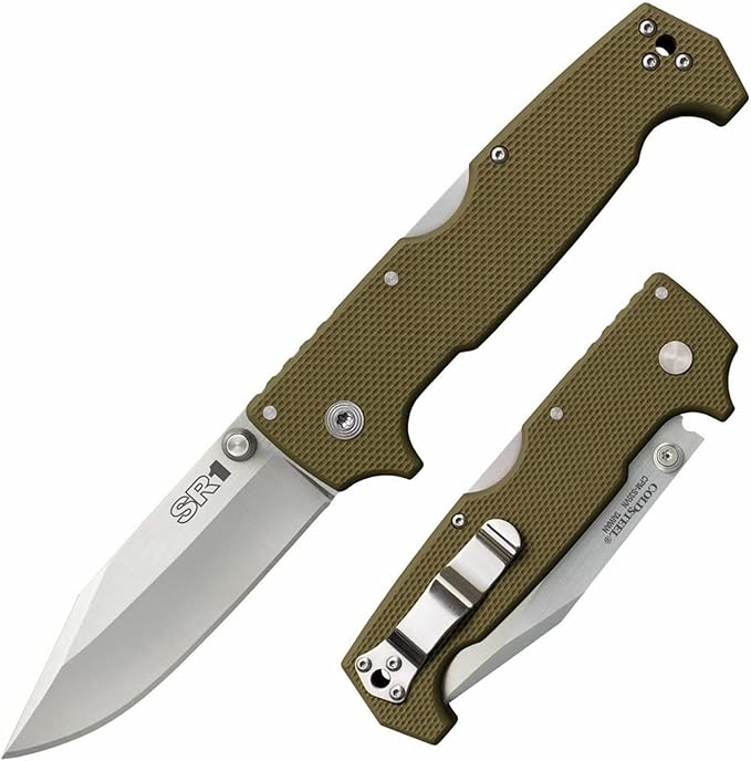 COLD STEEL SR1 S35VN Steel 4 Blade G-10 Handle Tactical Self-Defense Folding Knife with Tri-Ad Locking Mechanism and Pocket/Belt Clip
