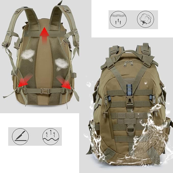 30L Tactical Backpack Molle Military Daypack Outdoor Bug Out Bag