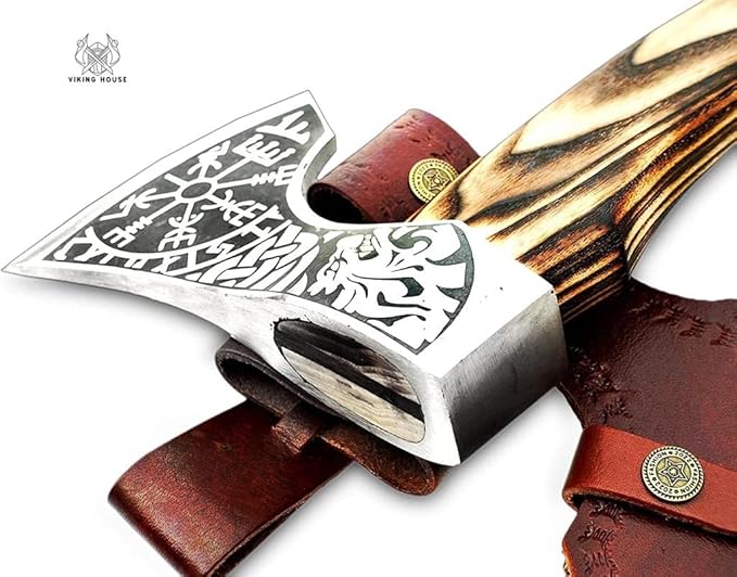 | Viking AxeHatchetThrowing AxesHand AxeGifts for himWood Working ToolViking Gifts for MenCamping HatchetTomahawkBearded Axe