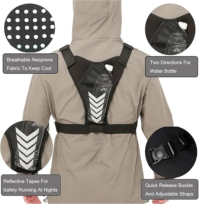Tactical-style multifunctional chest pack with built-in phone holder EDC Rig Pouch vest for fitness running and cycling. (gray ONE SIZE)
