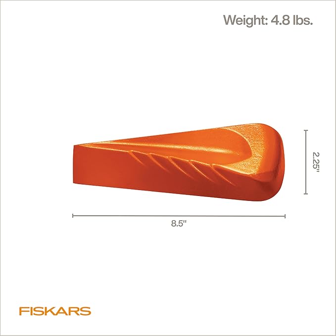 Fiskars Helix Splitting Wedge for Large Stubborn Logs – Forged Steel Wood Splitting Wedge with Helicoidal Profile 1.75 x 8.5 x 2.25