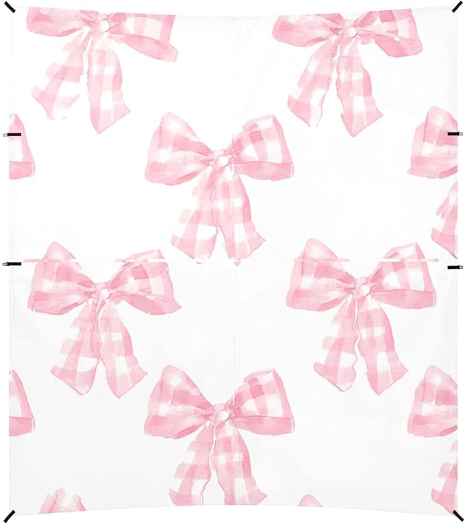 ALAZA Bows Checkered Pattern Beach Tent Sun Shelter Portable Canopy Sunshade for Outdoor Camping Picnics Backyard Fun 10x9 ft