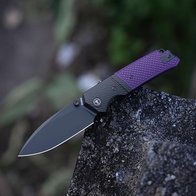 SH00Z1Z Pocket Folding Knife for Man 3.27 14C28N Steel Thumb stud knifeDrop PointPVD Blade with Reversible Clip for Camping &amp Outdoor.XUN125-PGB