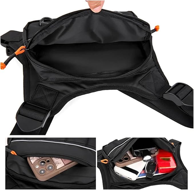 Genérico Front Chest Bag Camping Vest Backpack Compatible for Men Women Running Tactical Pack Sports Outdoor Cycling fishing(Black Camouflage)