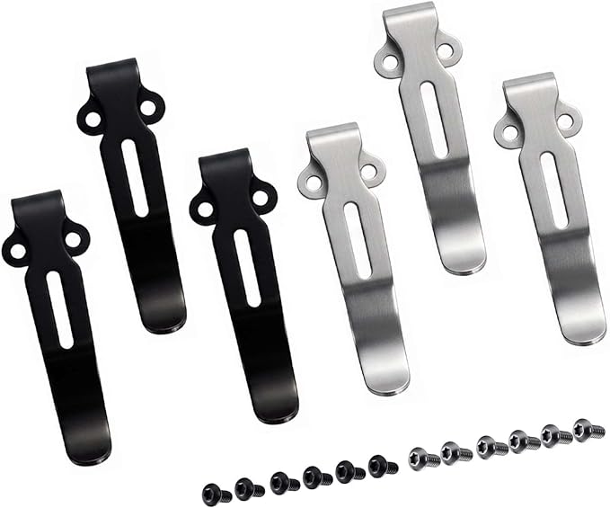 6 packs-Deep Carry Pocket Clip Compatible with Benchmade Bugout 535 &amp Most Models - Stainless Steel with 8 Screws