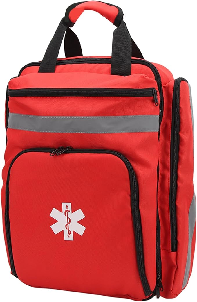 Red Firefighter Bag Large Capacity Responder Bag Sturdy Emergency Medical Backpack for Travel Camping