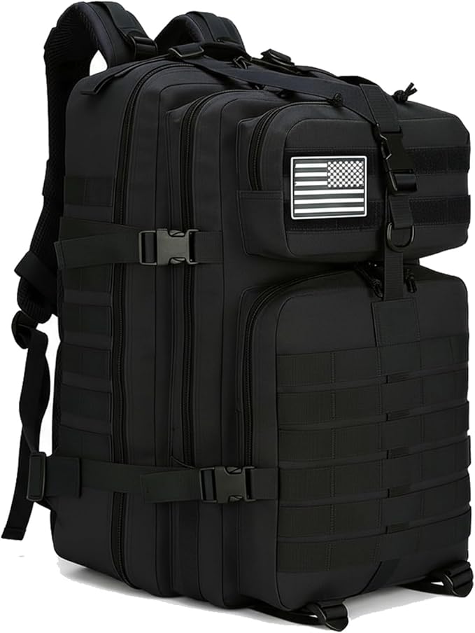 45L Military Tactical Backpack for Men &amp Women Bug Out Bag Assault pack Molle Daypack Hiking Trekking Rucksack(45L black)