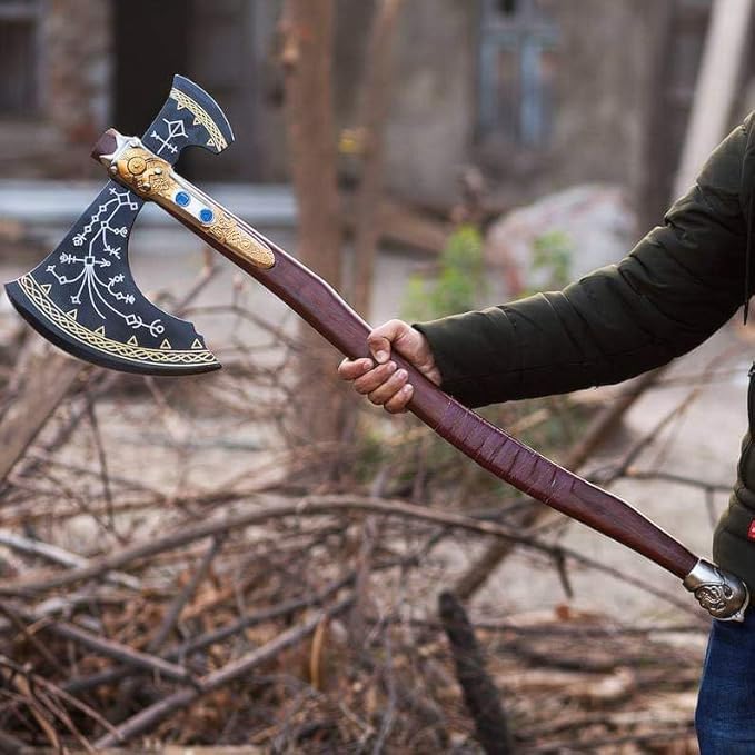 WAZIR Crafts 35 Handmade Kratoss Viking Axe God of War Viking Axe Cosplay Axe Cosplay Armor Cosplay Weapon Prop Replica Kratoss Weapon (WCA-026)