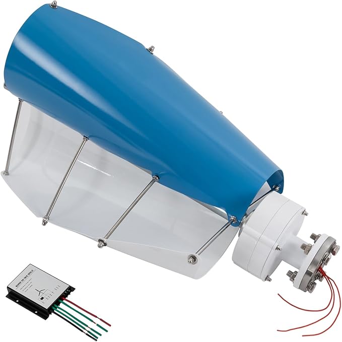 Vertical Wind Turbine 500W Vertical Axis Wind Turbine 12V Wind Generator Kit with Controller 2 Blades Permanent Magnet Generator Vertical Axis Windmill for Home Corporate Industrial