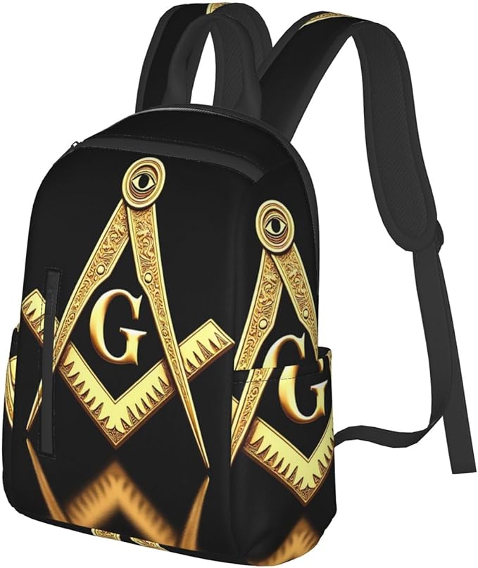 Gold freemason freemasonry masonic Travel Laptop Backpack Womens Mens Bag Bookbag