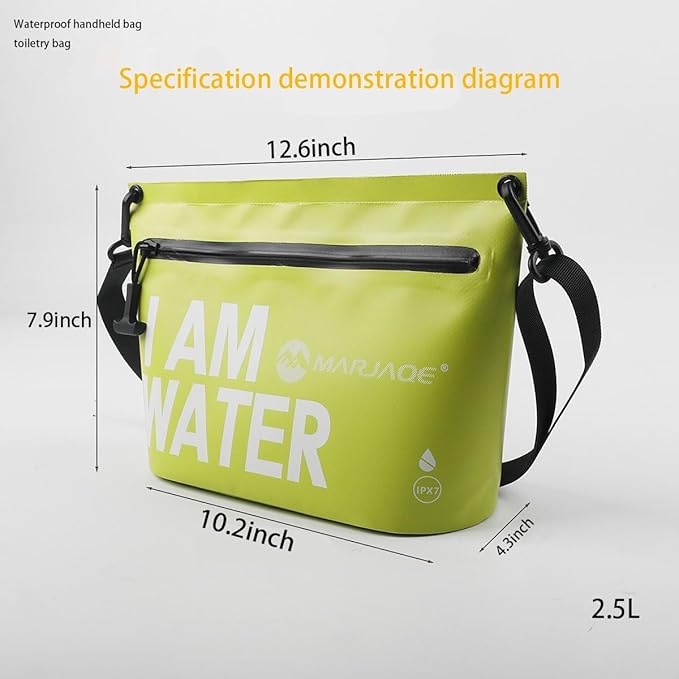 IPX7 Waterproof Dry Bag 2.5L Floating PVC Dry Sack with Waterproof Zipper Shoulder Strap for Kayaking Swimming Beach Travel Boating Camping Hiking Canoeing Paddleboarding Water Sports (Blue)