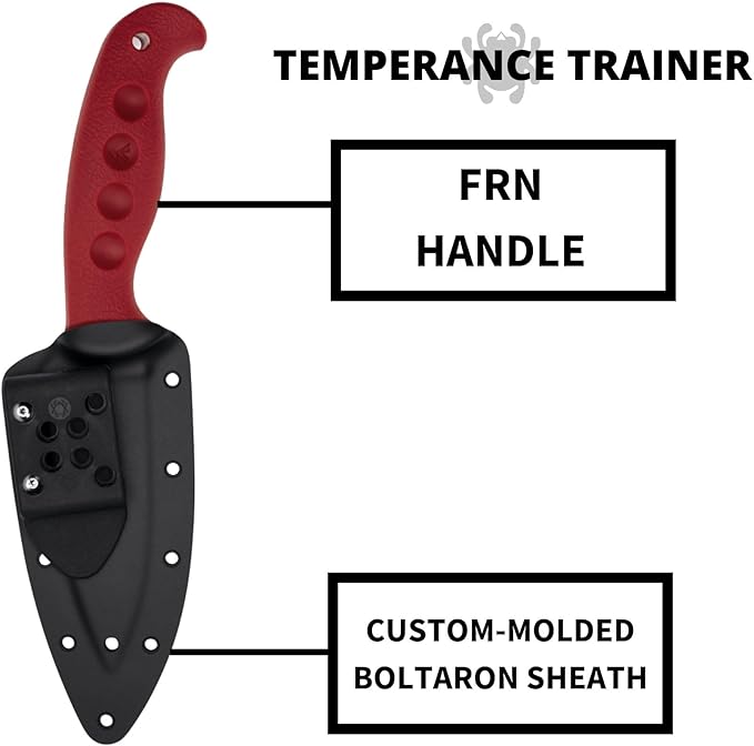 Spyderco Temperance Trainer Fixed Blade Knife with 4.4 420J2 Steel Blade and FRN Handle - EDC Knife for Men and Women Perfect for Hunting Tactical Camping Survival Hiking - PlainEdge - FB05TRD